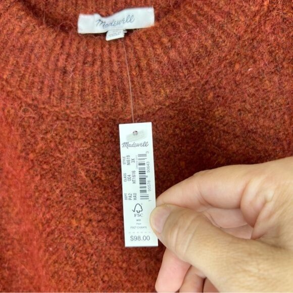 NWT Madewell Cable Havener Pullover Sweater Alpaca Wool Blend, Size 3X NWT - Picture 5 of 10